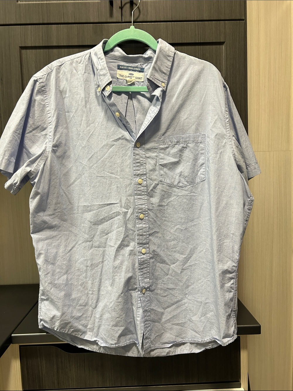 Old Navy Light Blue Short-Sleeve Button-Down Shirt